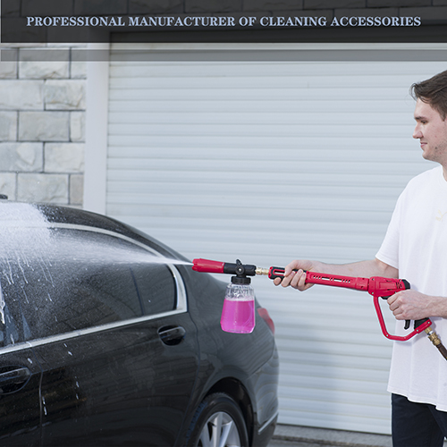 Snow foam cannon covering a car in thick foam