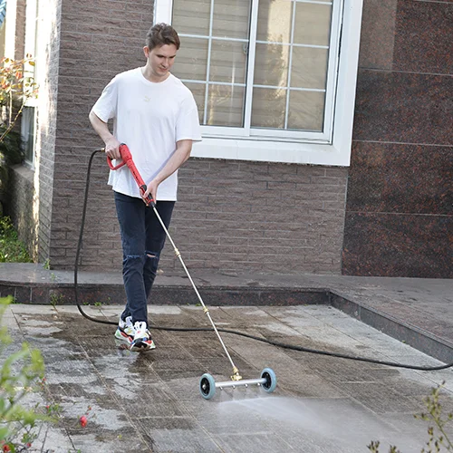 A driveway that is half clean and half dirty, showing a dramatic difference